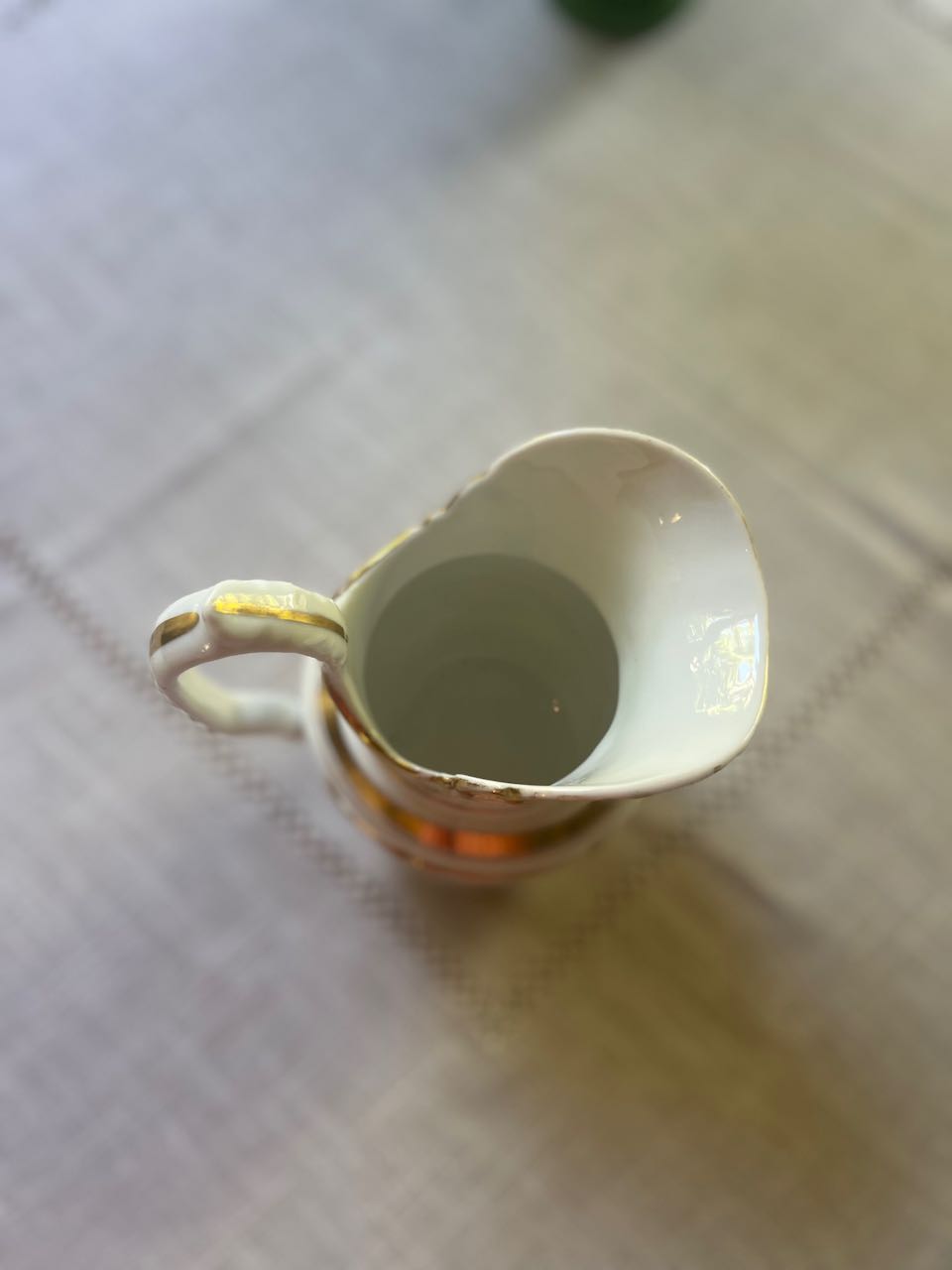 fa854 French Porcelaine Milk jug with gold detail 19th century