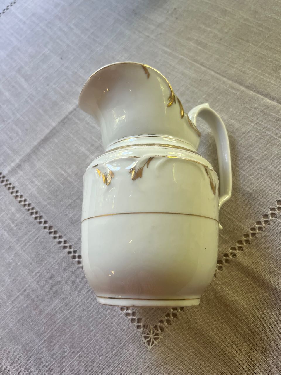 fa854 French Porcelaine Milk jug with gold detail 19th century