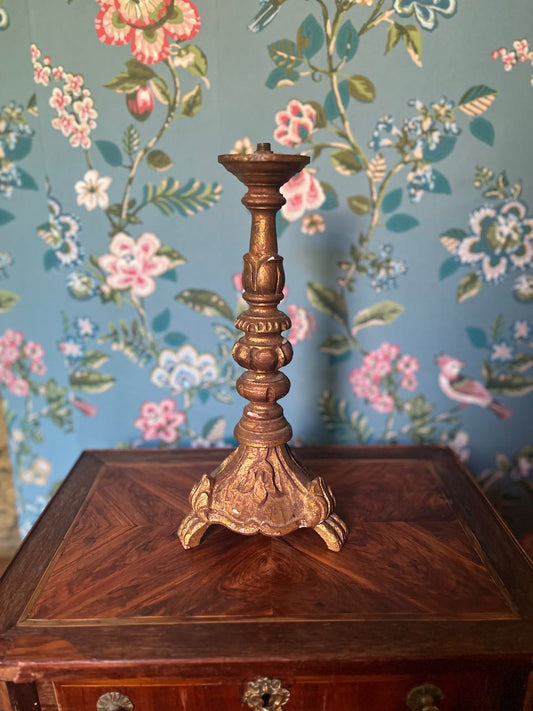 fa848 Gold French antique candelabra, 19th century, medium