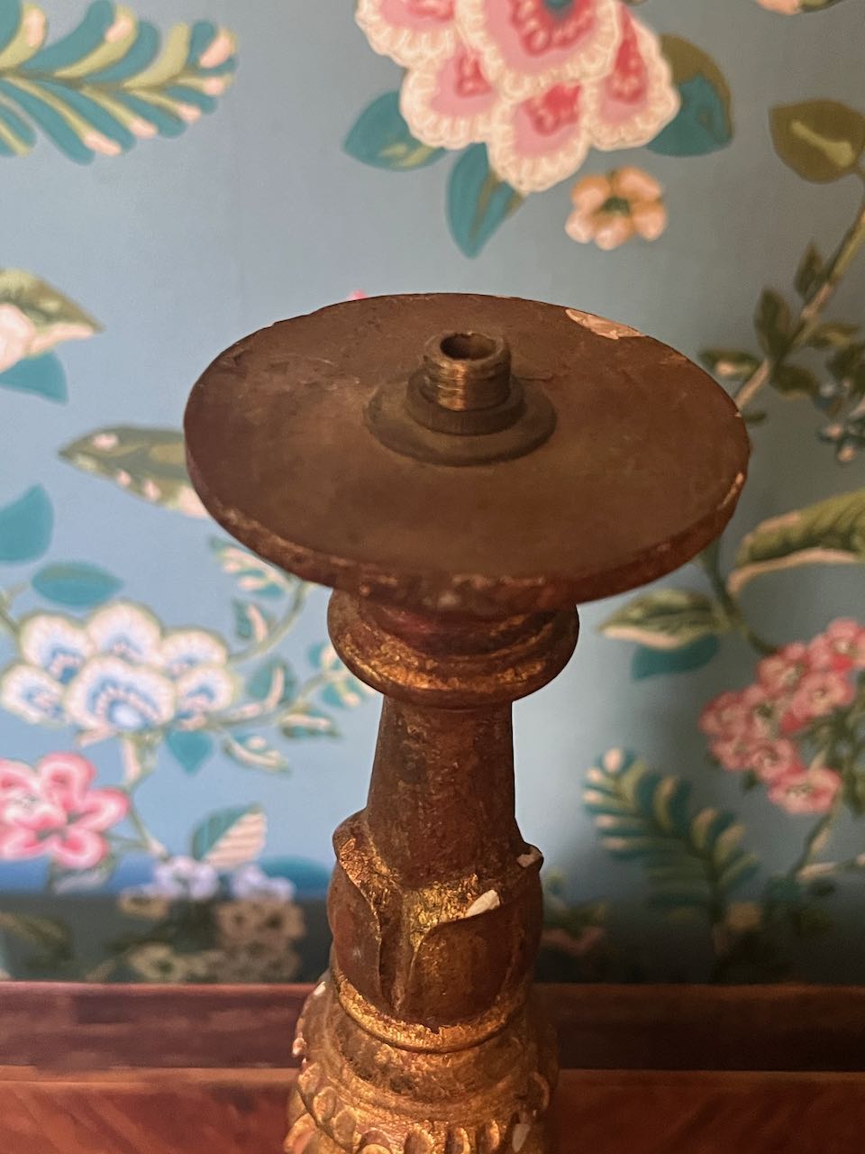 fa848 Gold French antique candelabra, 19th century, medium