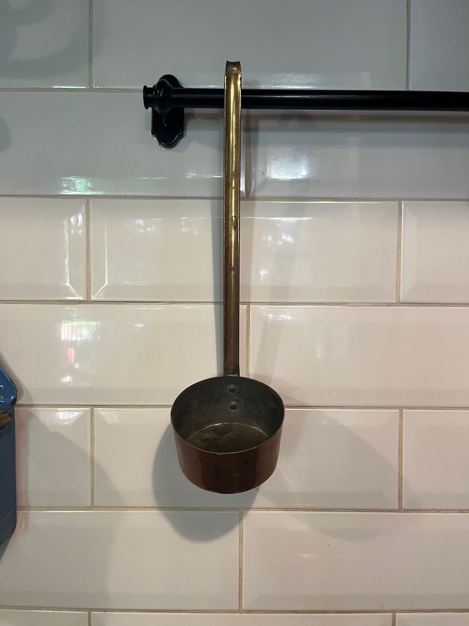 fa850 lovely brass and copper French long handled pot ladle