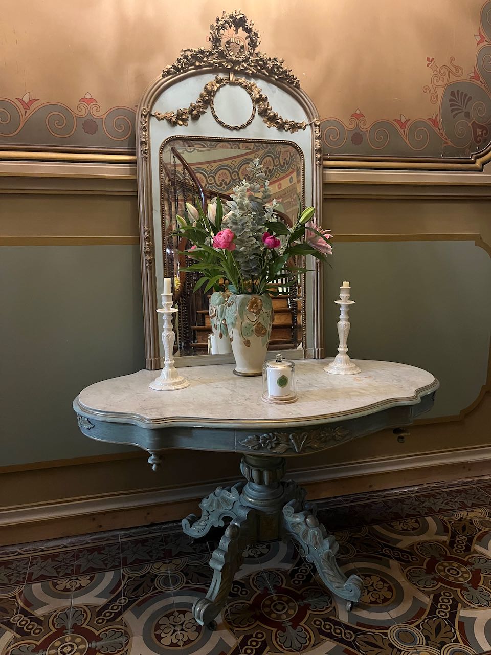 fa968 Gorgeous French Napoleon 111 marble topped hall/side oval table