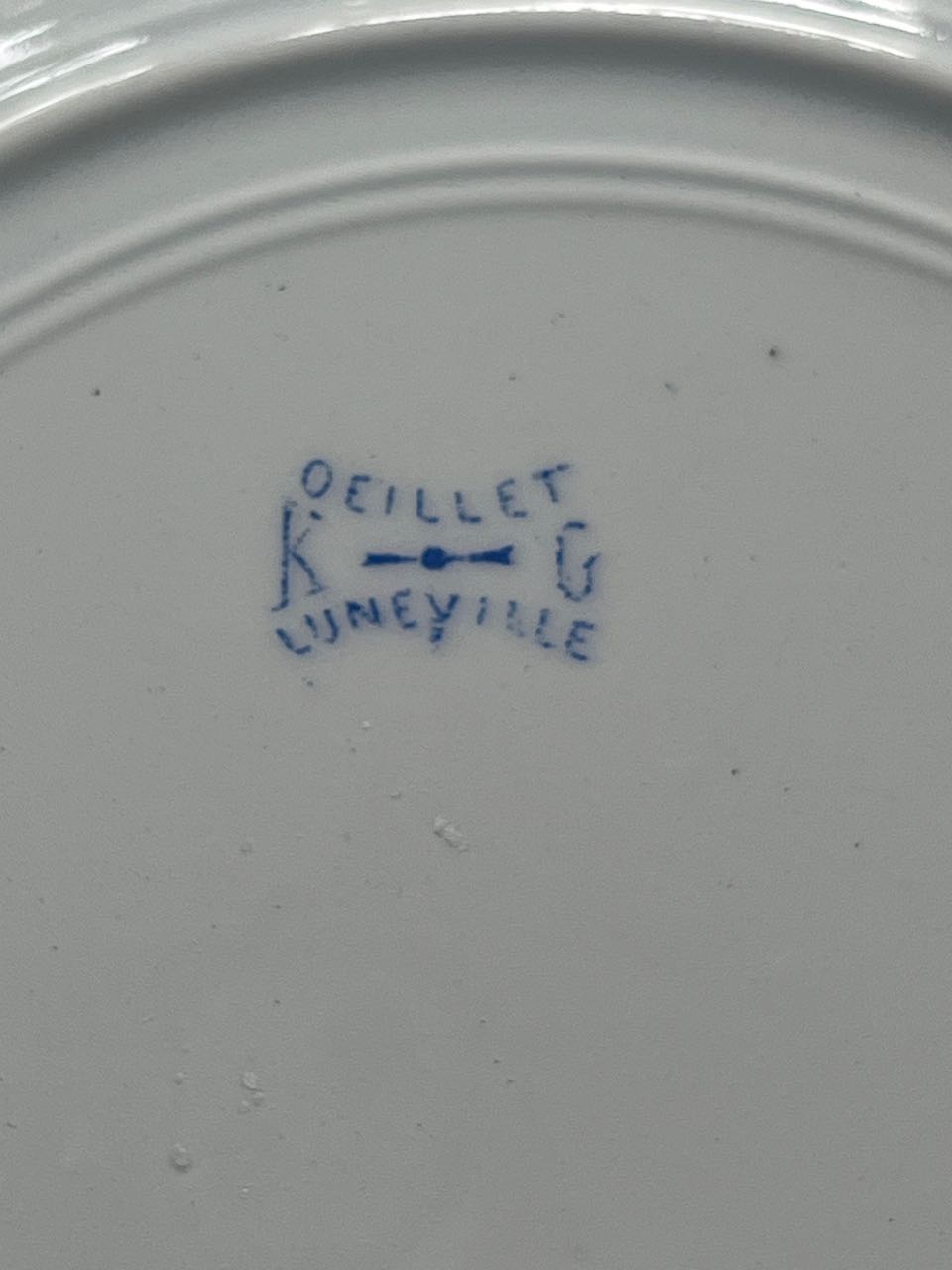 fa907 Blue and white cornflower lunch plates, set 6