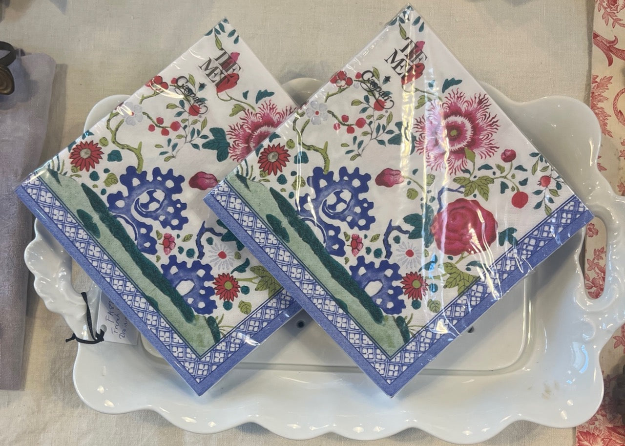 Floral Porcelain Luncheon  paper napkins ( set of 20)