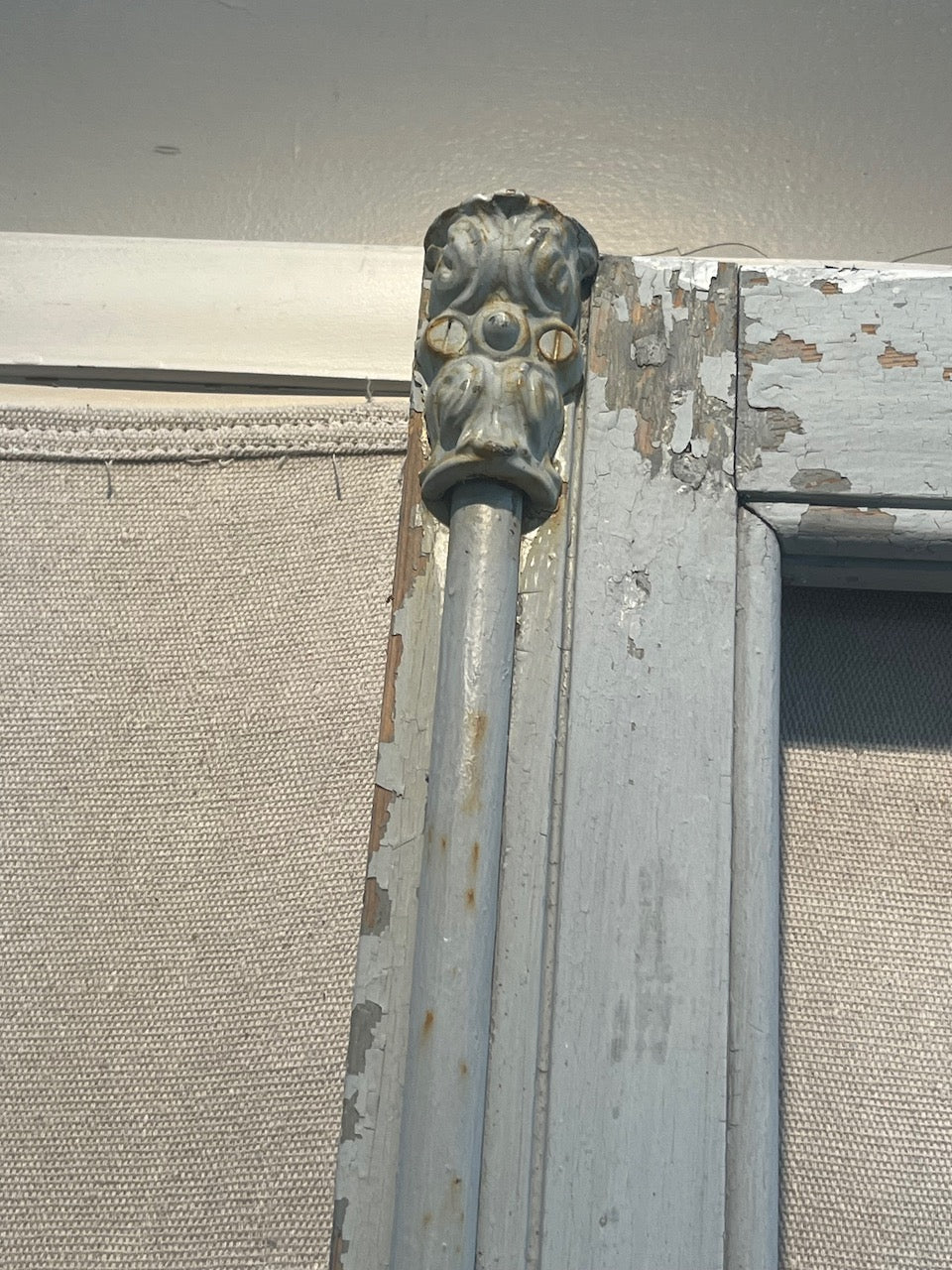 fa862 Pair of French antique doors with ornate cremone