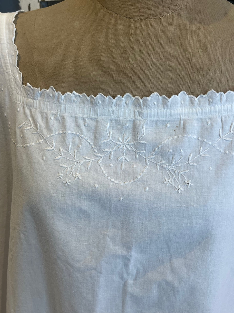 fa880 French antique Cotton  chemise