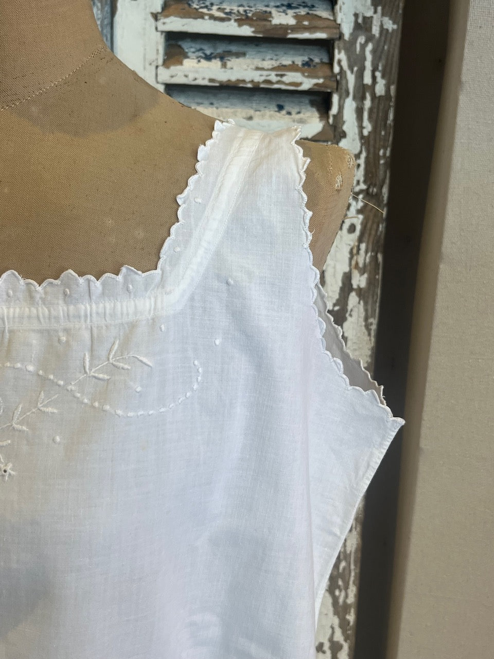 fa880 French antique Cotton  chemise