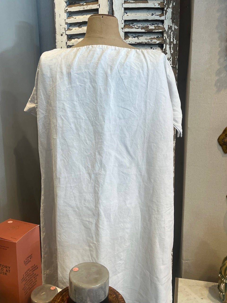 fa880 French antique Linen  chemise.