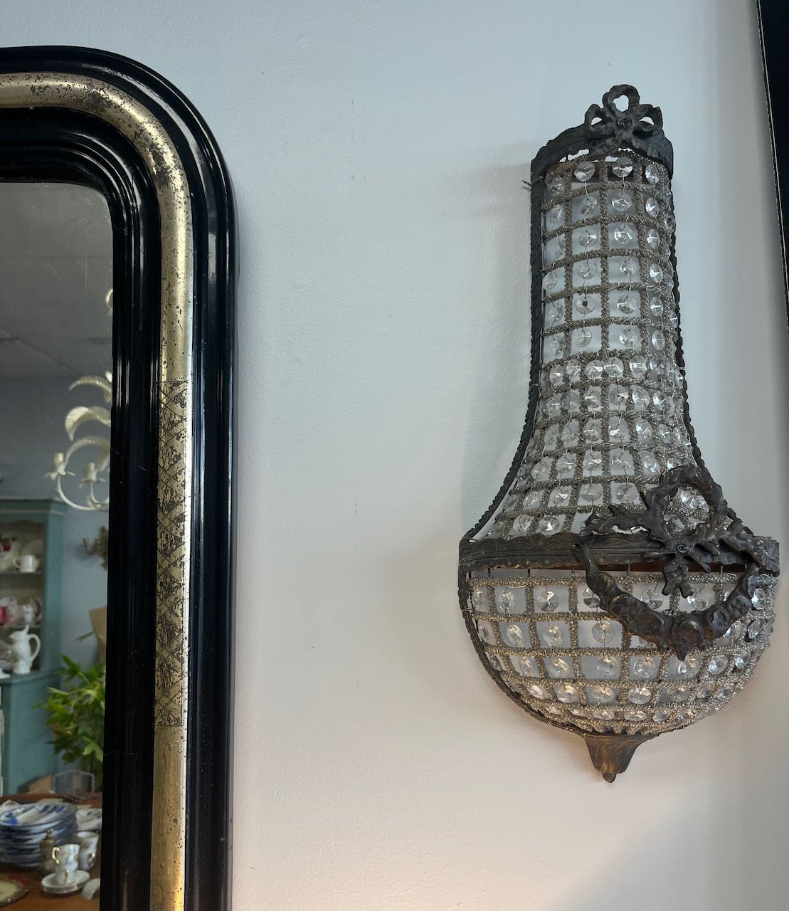 French Napoleon 111 Mirror with a guilded surround