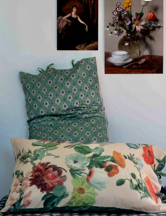 Beautiful Organic printed pair of pillowslips, reversible