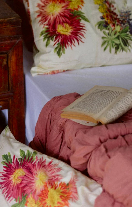 Beautiful Organic printed pair of pillowslips,( Horticole)  reversible