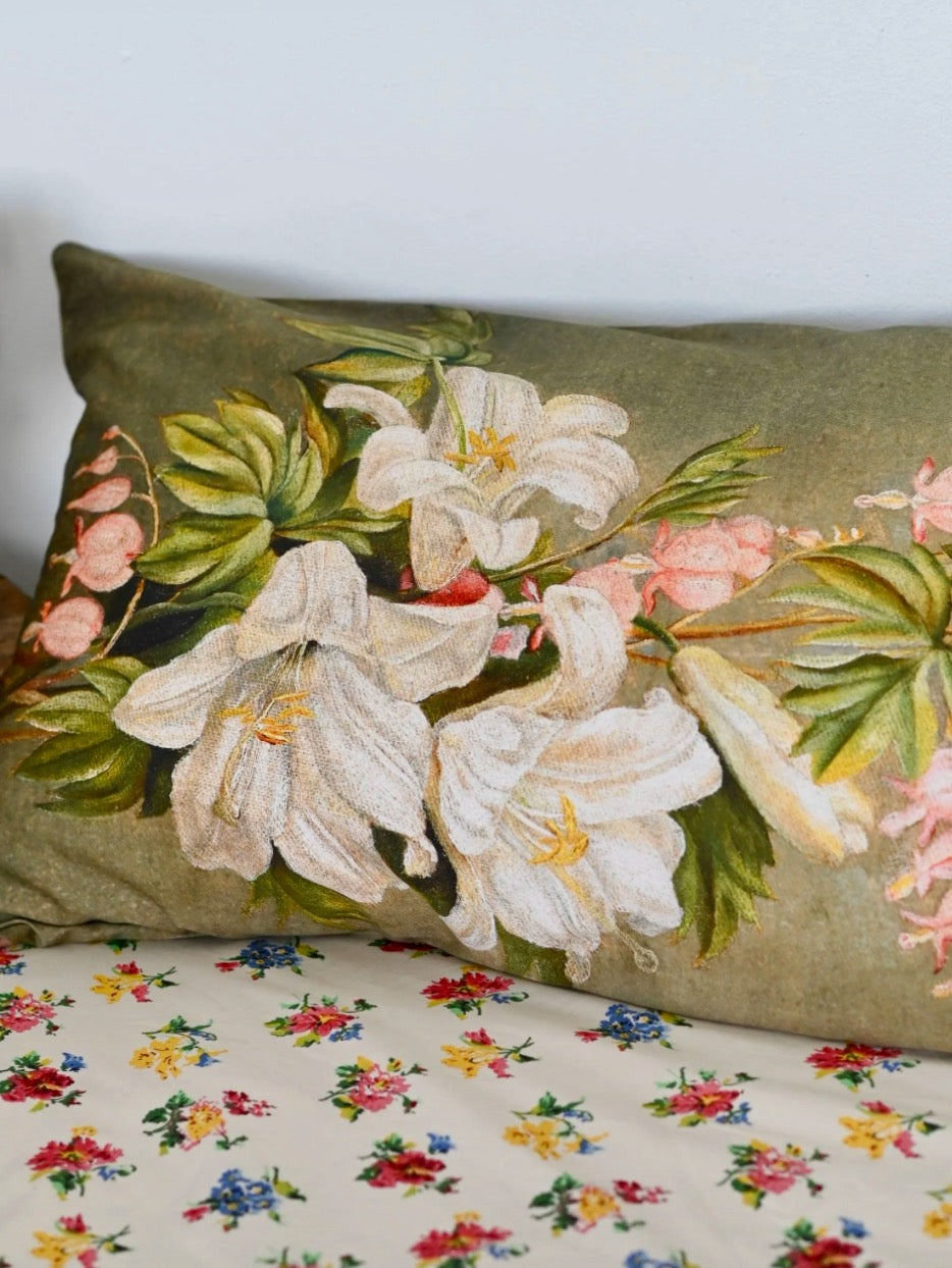 Beautiful Organic printed pair of pillowslips,( Tiger lillie)  reversible