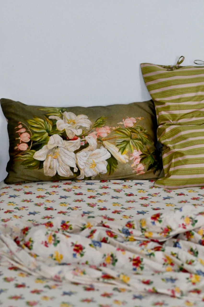 Beautiful Organic printed pair of pillowslips,( Tiger lillie)  reversible