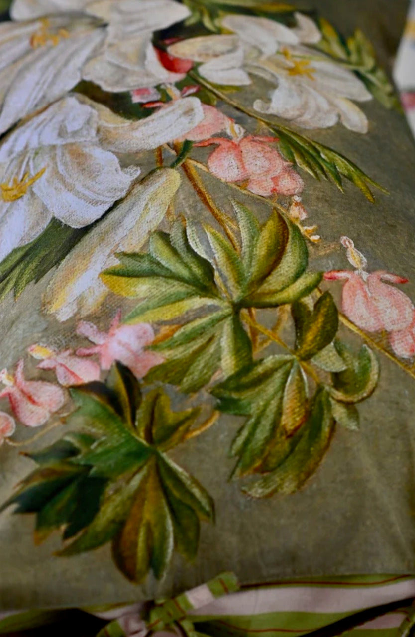 Beautiful Organic printed pair of pillowslips,( Tiger lillie)  reversible