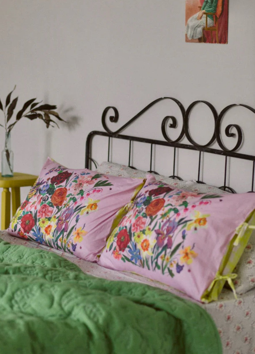 Beautiful Organic printed pair of pillowslips,reversible