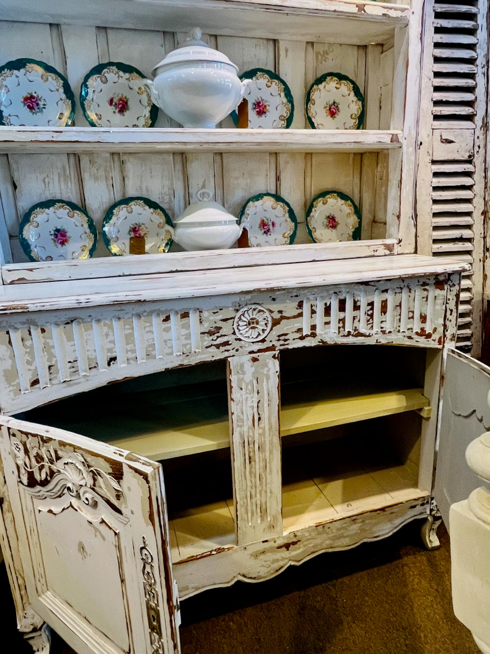 RD Antique French painted Buffet, rustique