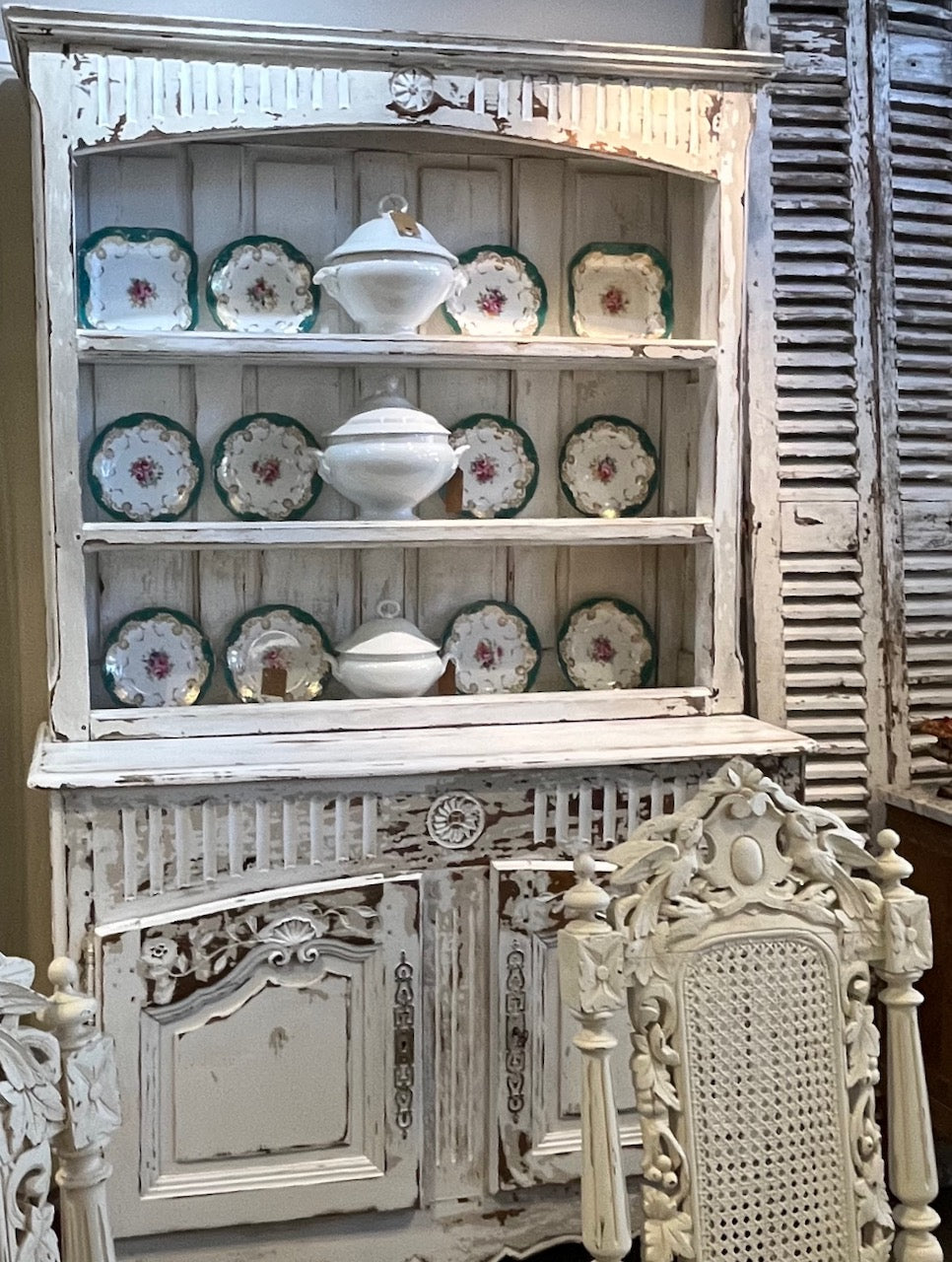 RD Antique French painted Buffet, rustique