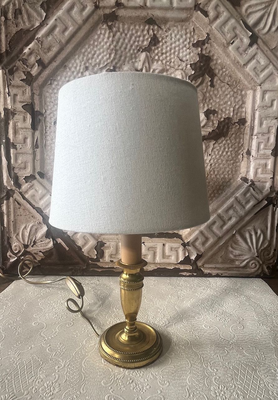 Pair of small brass French vintage Lamps. Re wired
