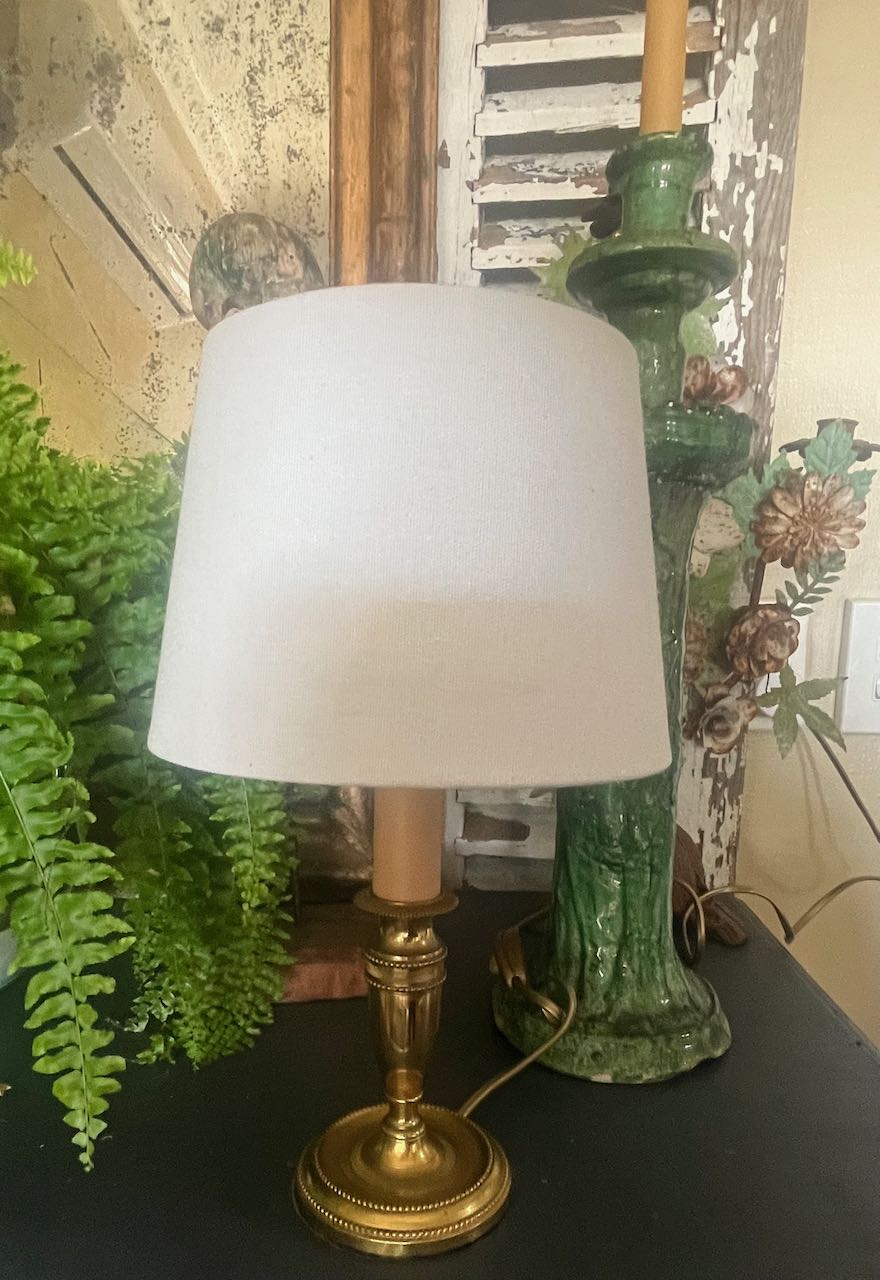 Pair of small brass French vintage Lamps. Re wired