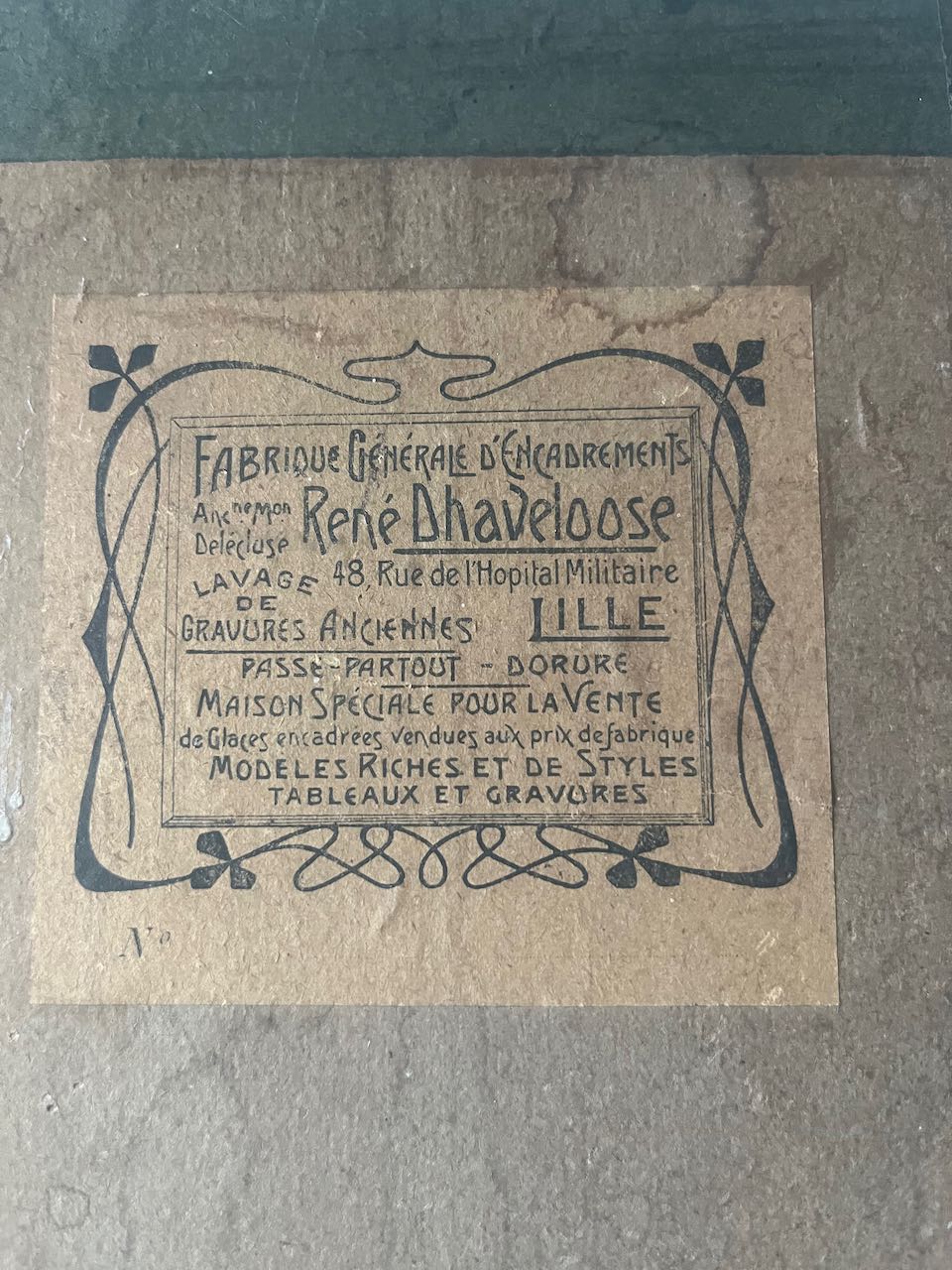 Small mounted French antique commemorative religious print (1913)