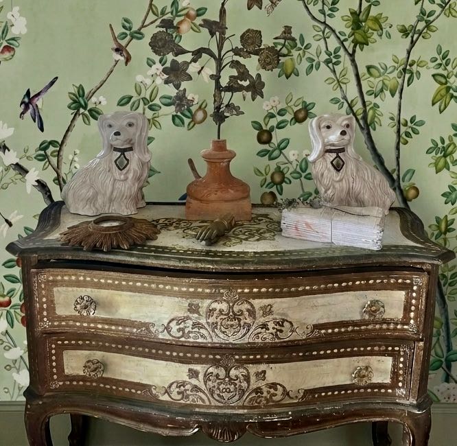 Large Pair Vintage ceramic Staffordshire dogs