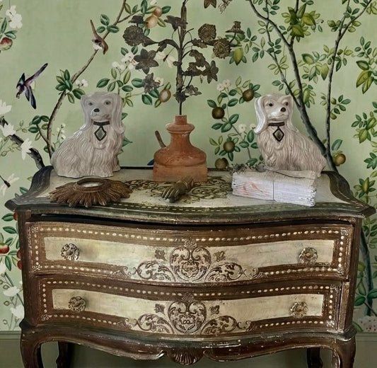Large Pair Vintage ceramic Staffordshire dogs