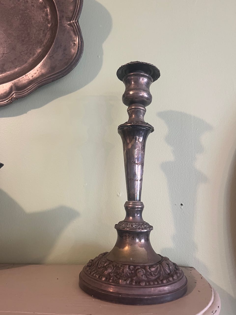 Pair of silver plate vintage candlestick