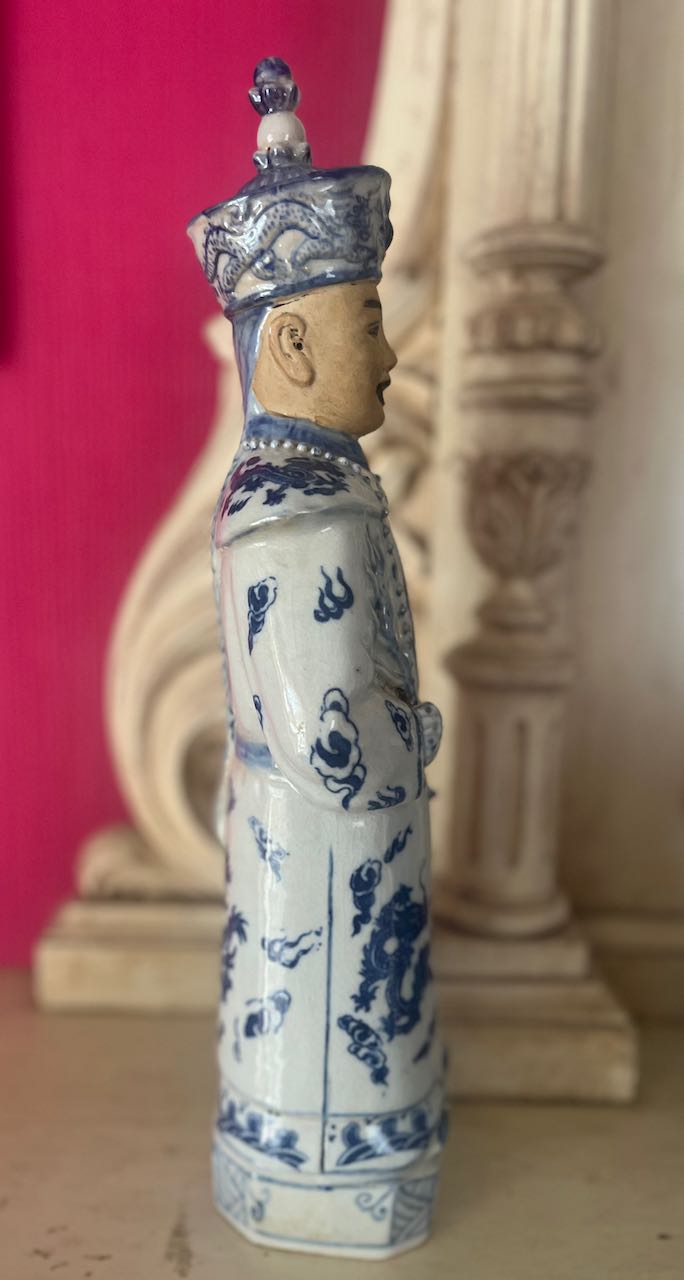 Chinoiserie Emperor Statues mid century