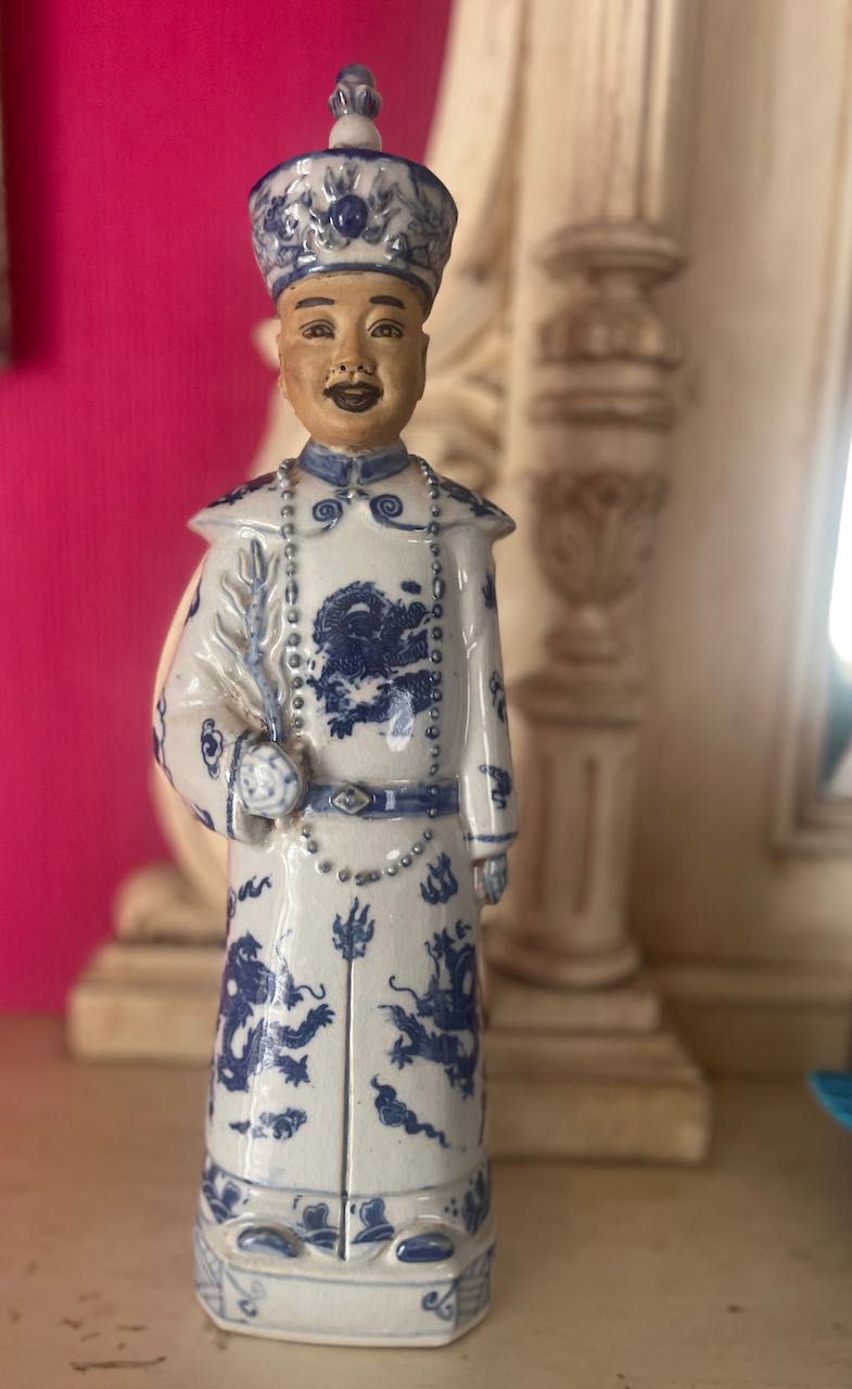 Chinoiserie Emperor Statues mid century
