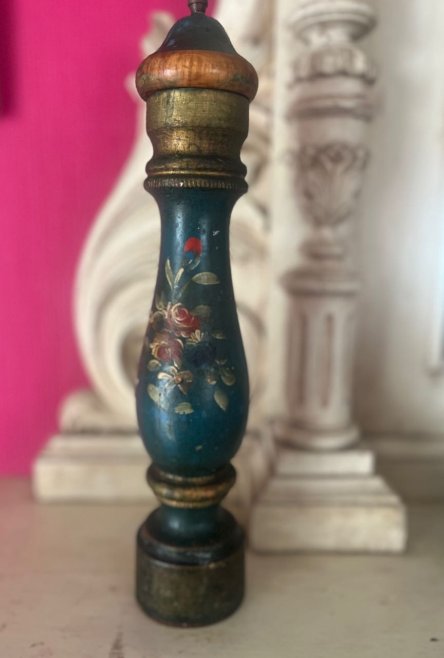 vintage hand-painted Italian Treen pepper mill