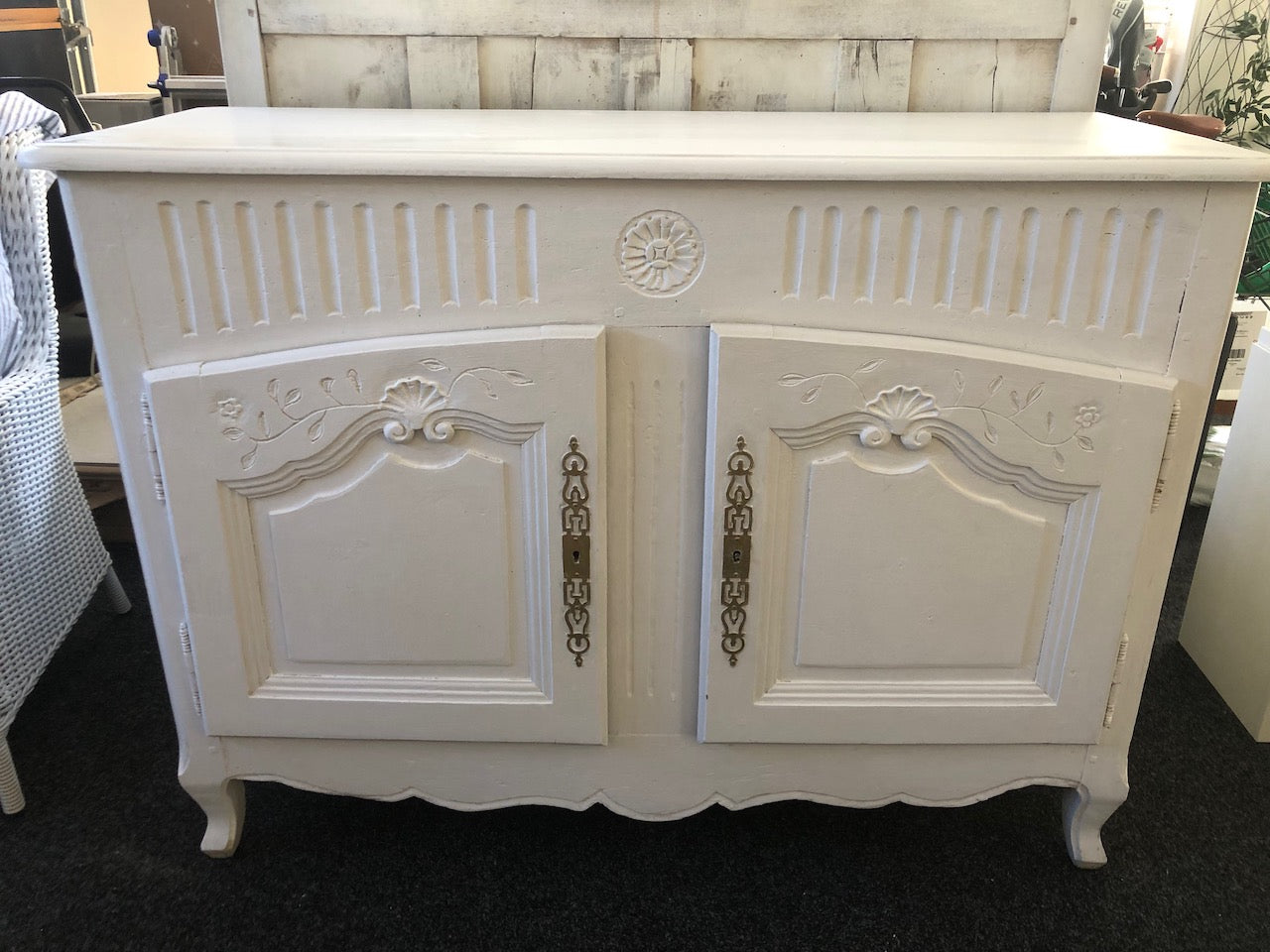 RD Antique French painted Buffet, rustique