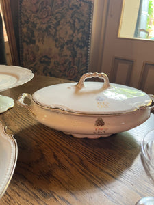 fa4283 French antique porcelain limoge tureen