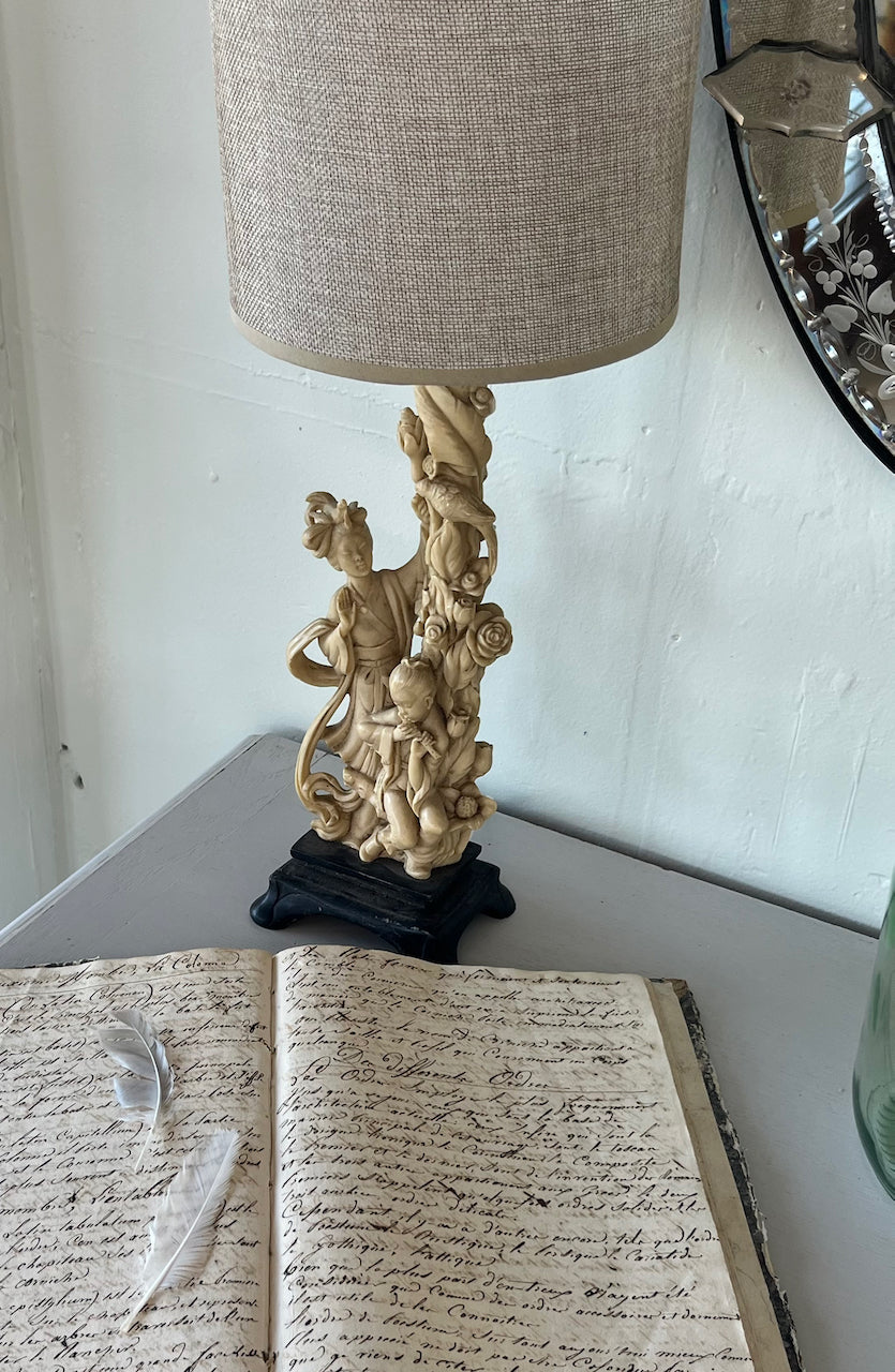 fa4941 Geisha girl pair lamps by A.Santini