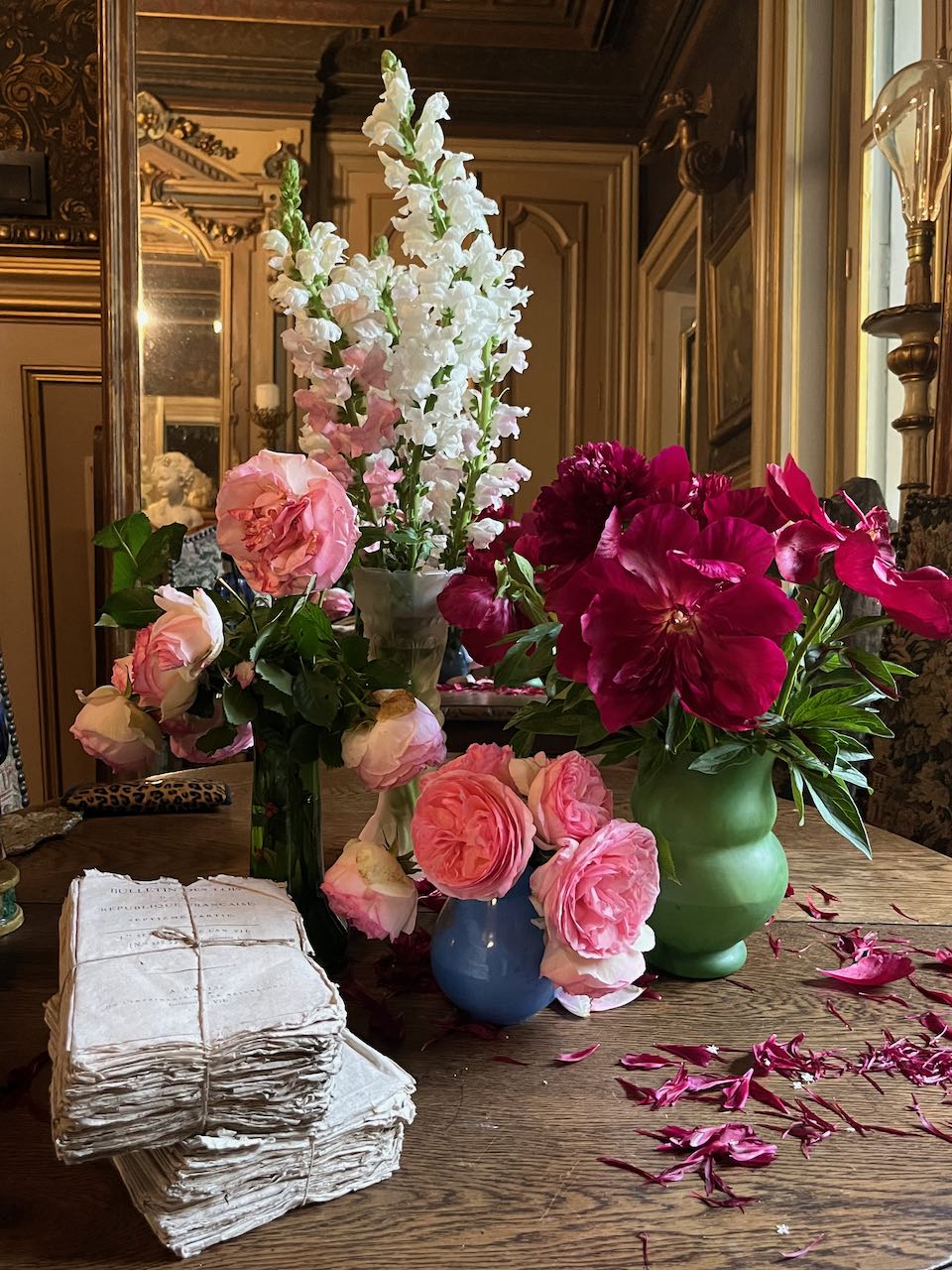 fa509 Bundle of little french antique journals from 1823, tied in string