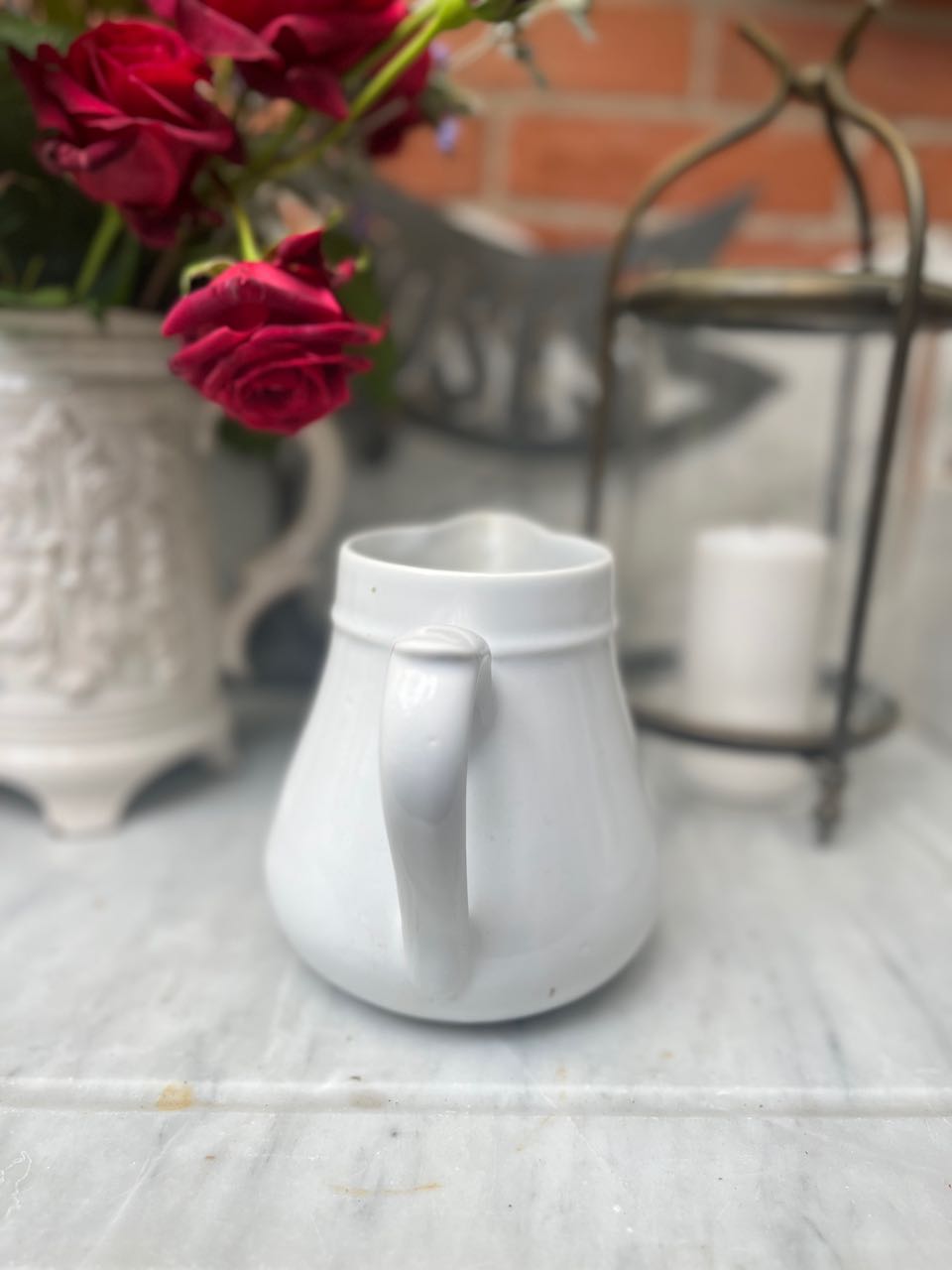 fa534 small white porcelain vintage french milk jug