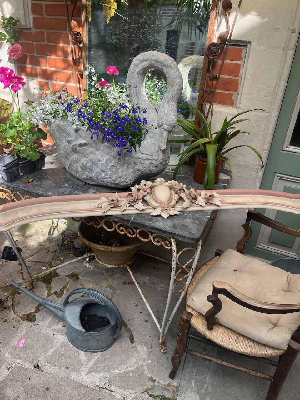 fa550 Wooden antique french bed coronet