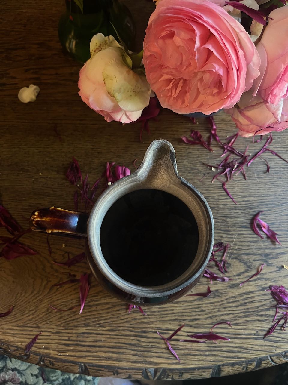 fa527 Treacle coloured French antique milk jug