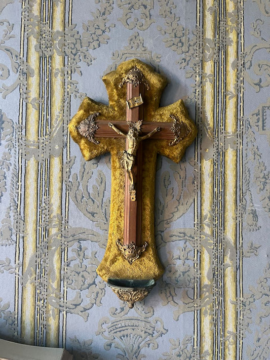 fa537 Large wooden wall cross, french vintage (Copy)