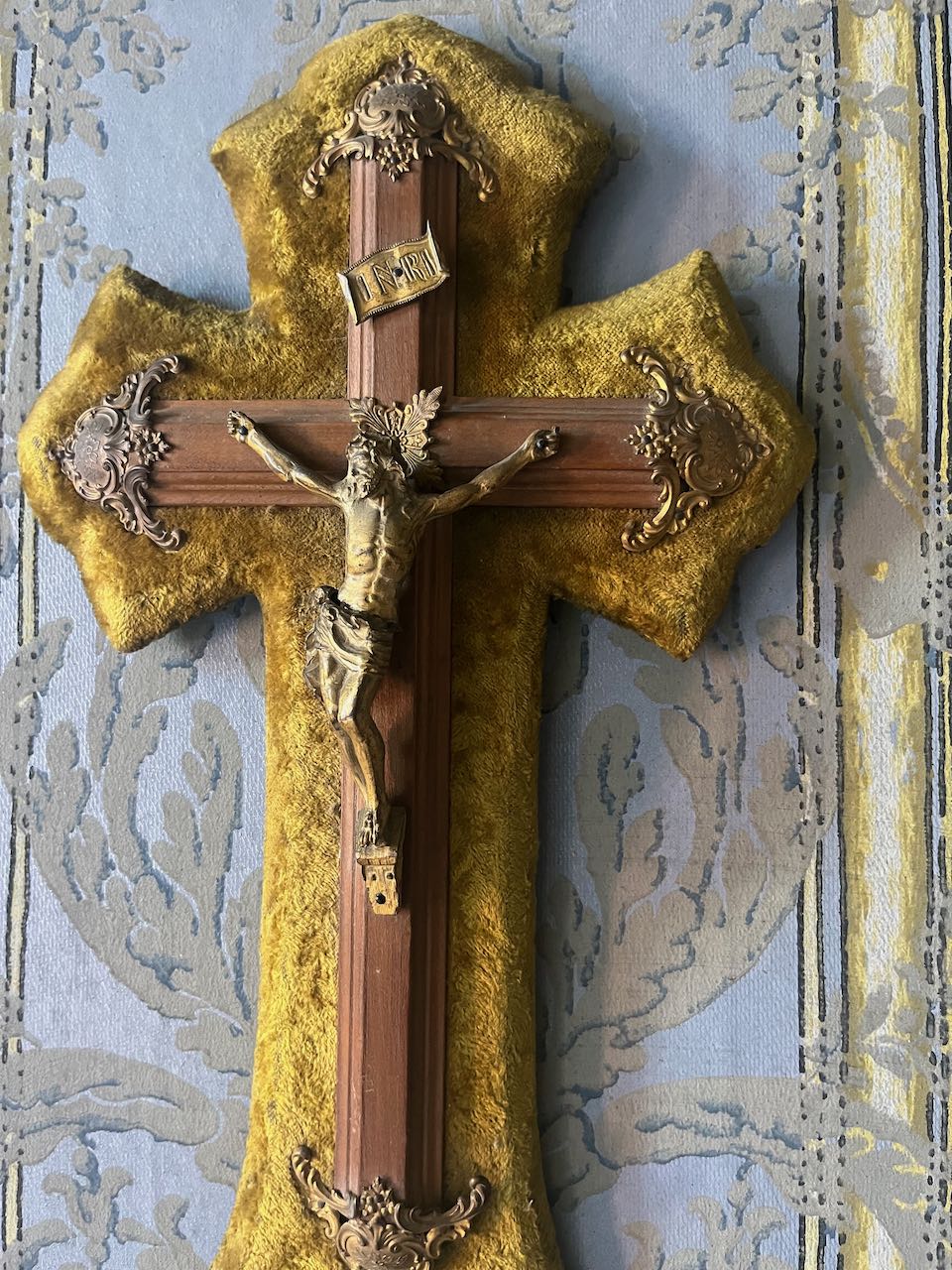 fa537 Large wooden wall cross, french vintage (Copy)