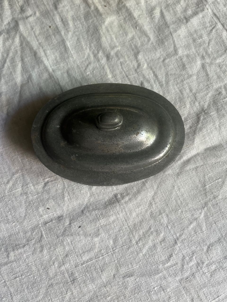 fa580 Small pewter 19th century french jewellery/snuff box