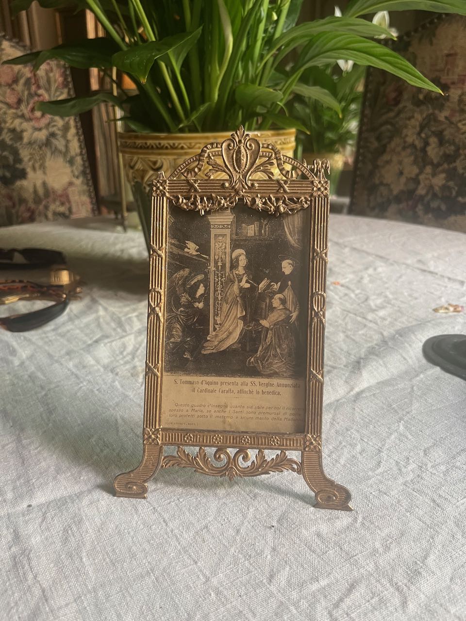 fa582 Small Art nouveau frame with glass, 19th century