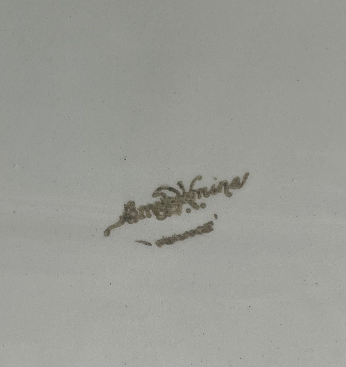 fa572 Large fluted edged French vintage cream platter