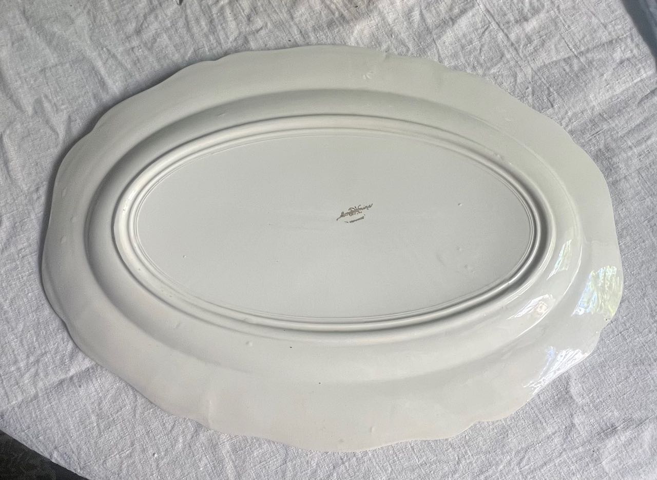 fa572 Large fluted edged French vintage cream platter