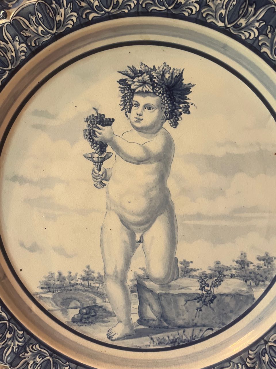 fa614 Large handpainted platter from Portugal