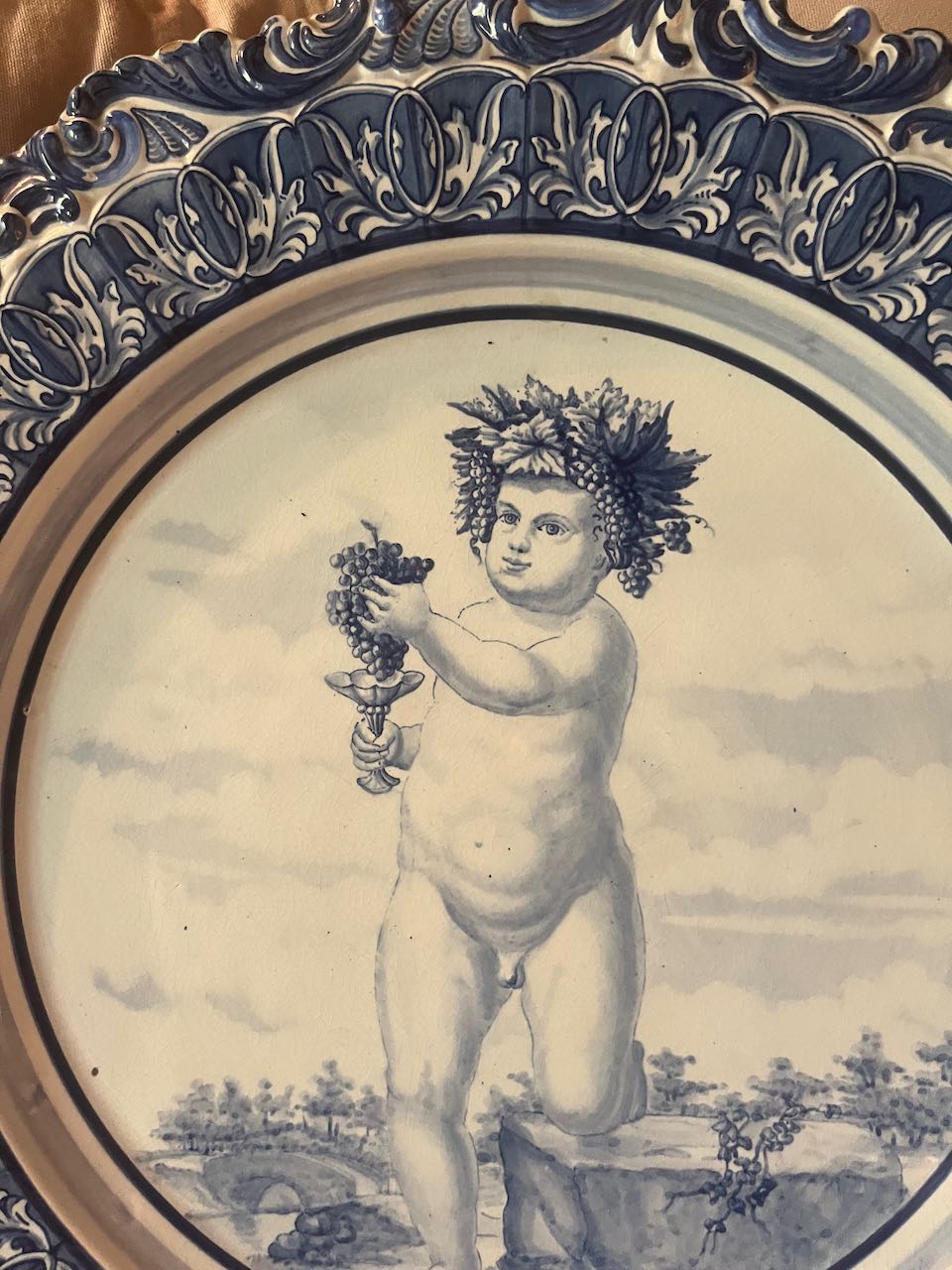 fa614 Large handpainted platter from Portugal