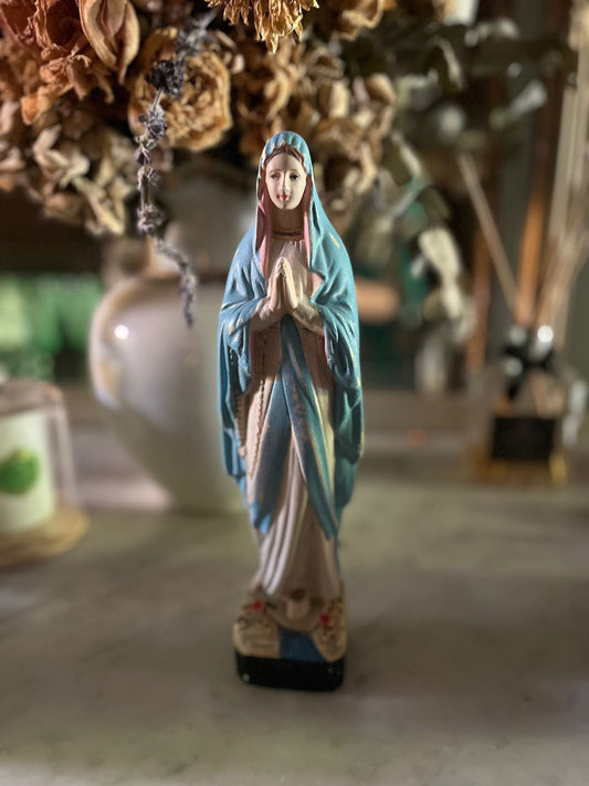 fa578 Small Blue robed French vintage madonna