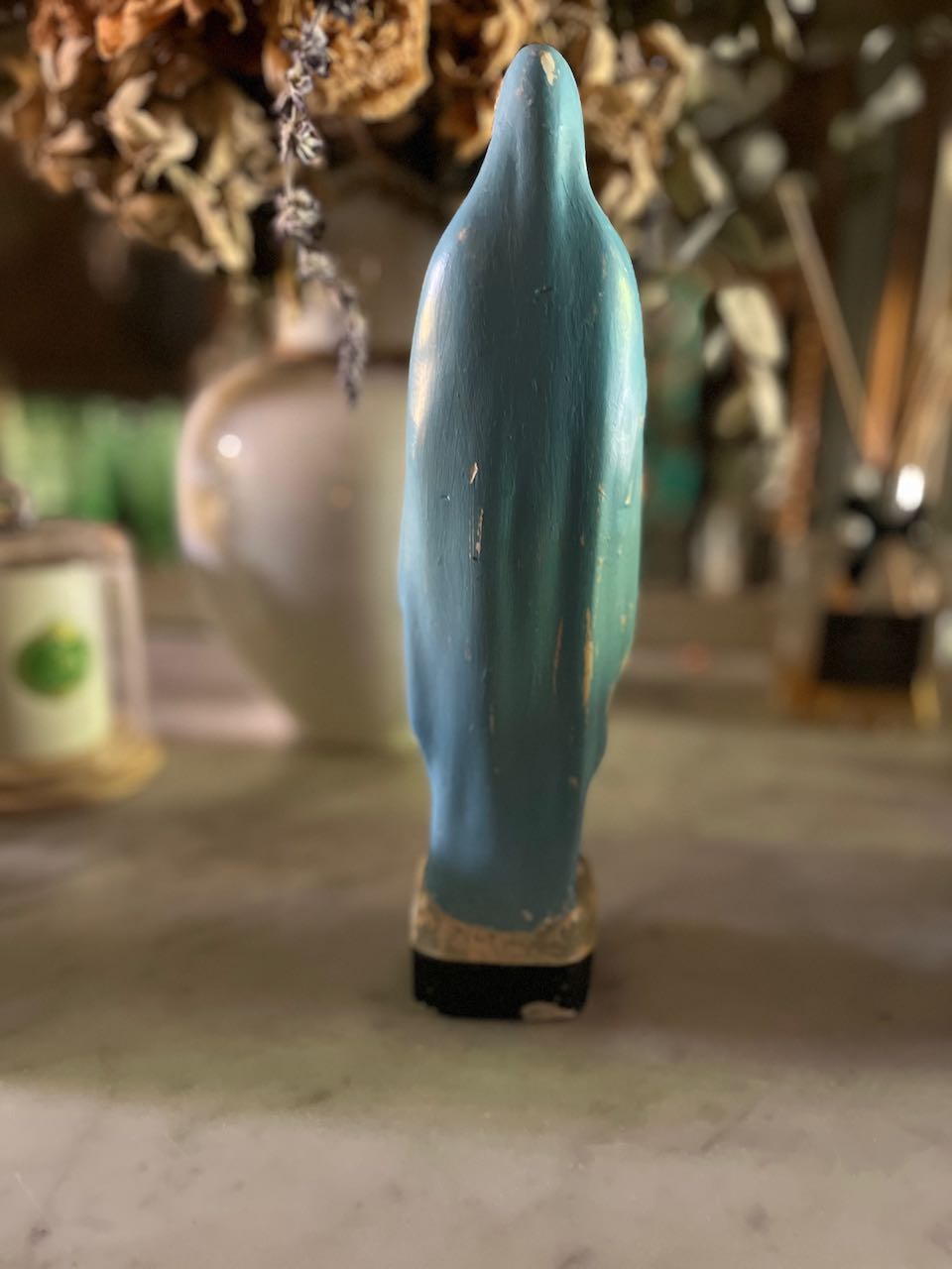 fa578 Small Blue robed French vintage madonna