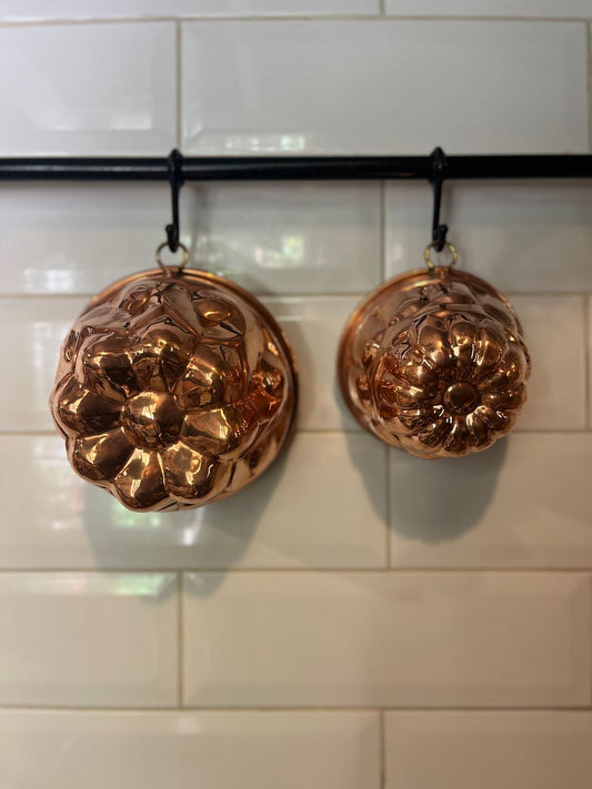 fa584 2 Copper jelly moulds from the famous Dehilliren company from Paris, stamped