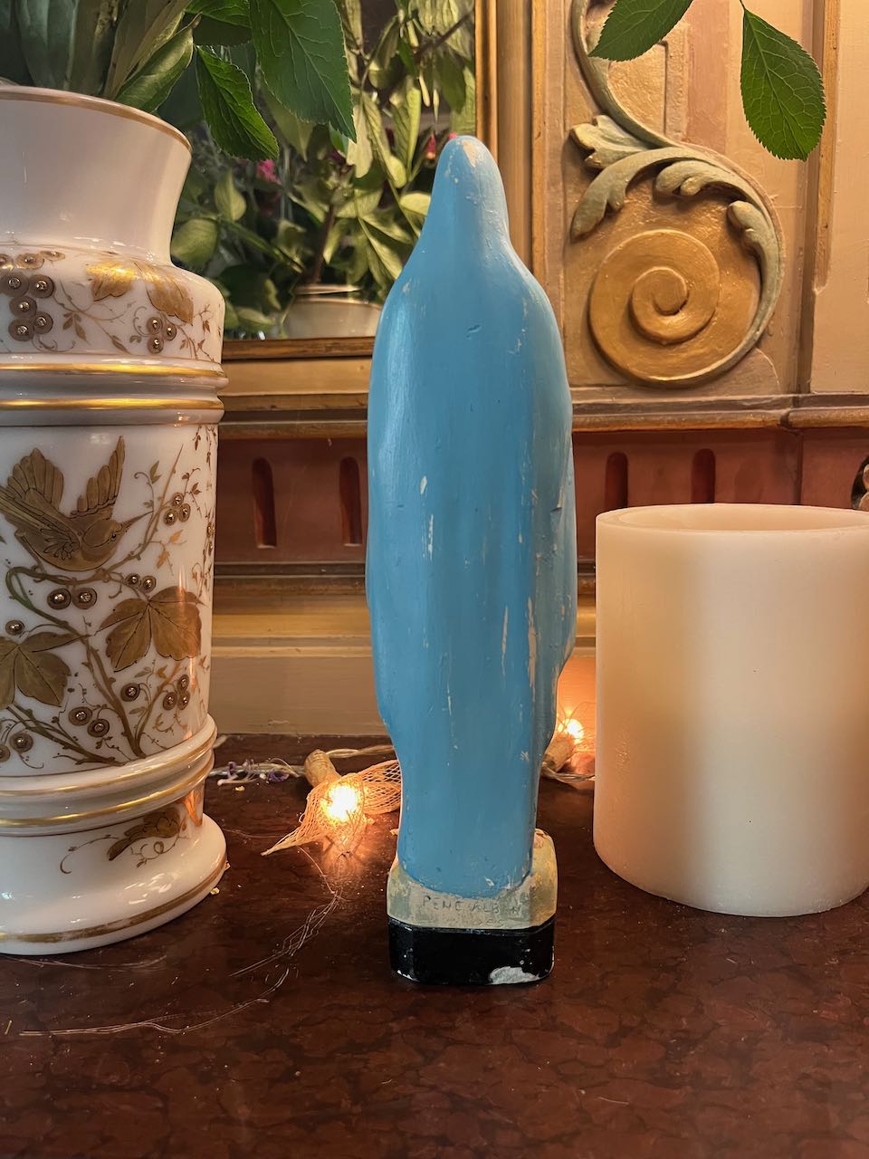 fa578 Small Blue robed French vintage madonna