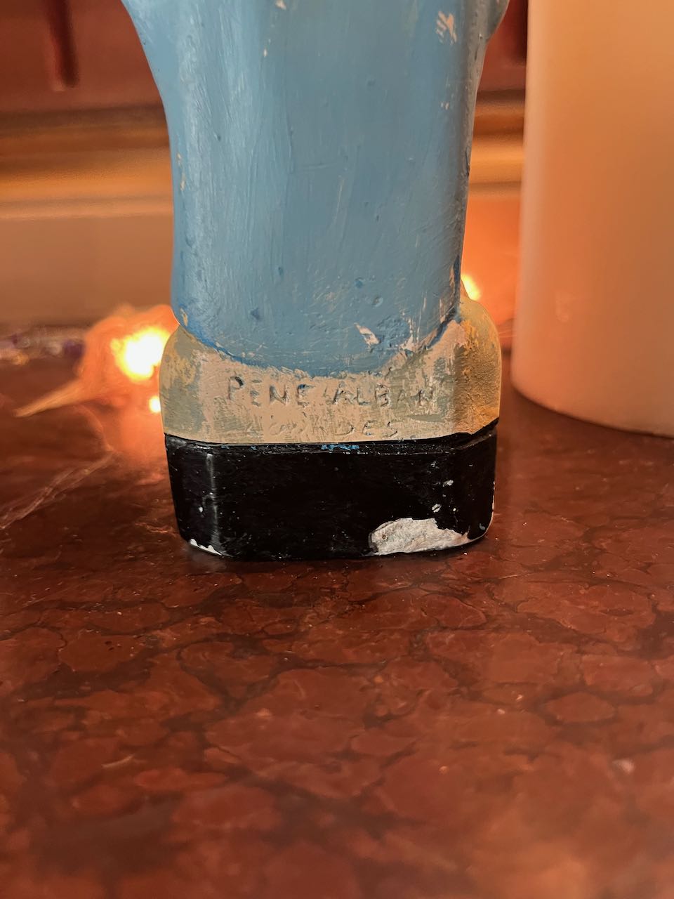 fa578 Small Blue robed French vintage madonna